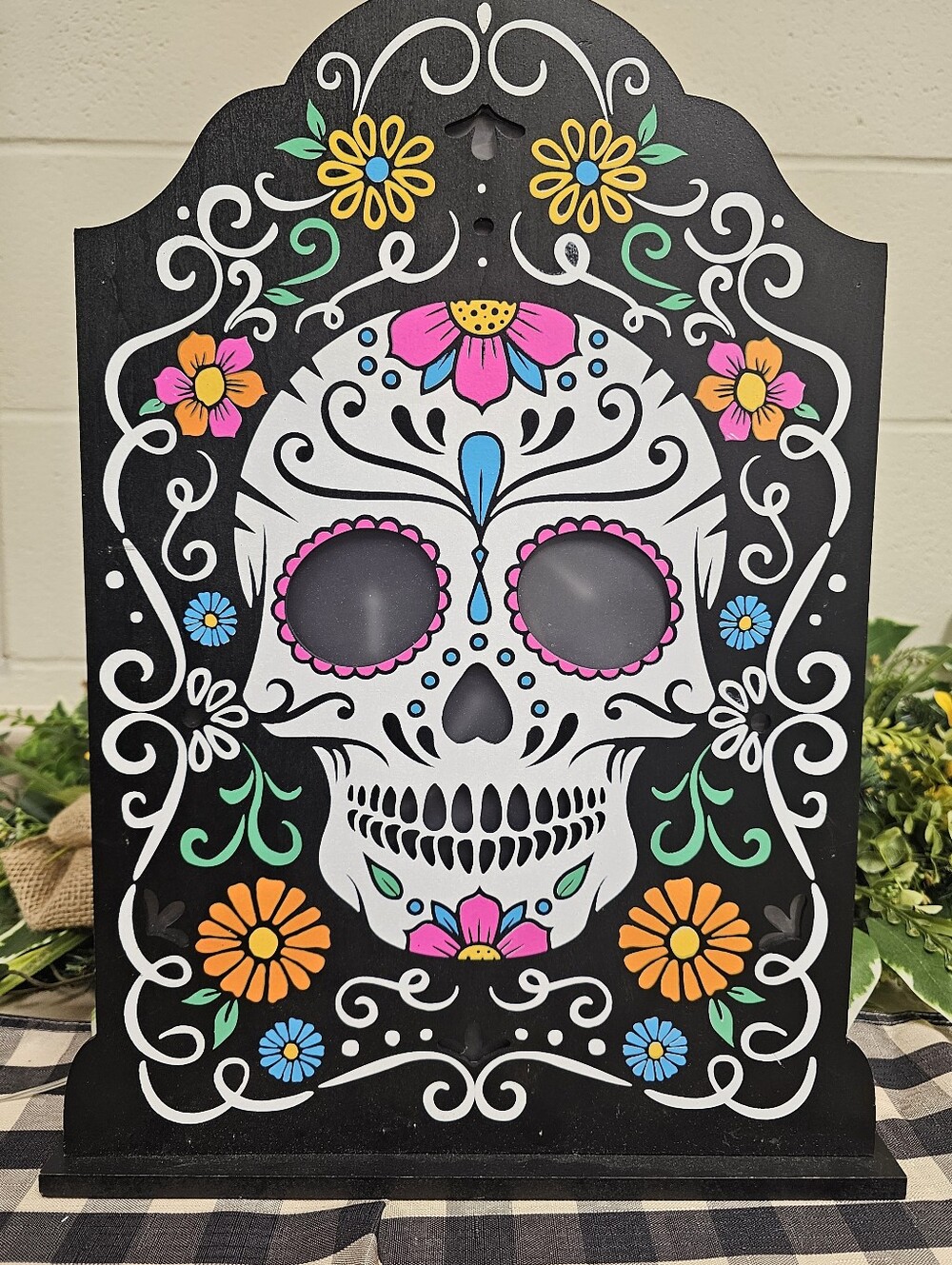 Day Of The Dead Sugar Skull Candy Decor Halloween Dia De Los Muertos 17" x 12"